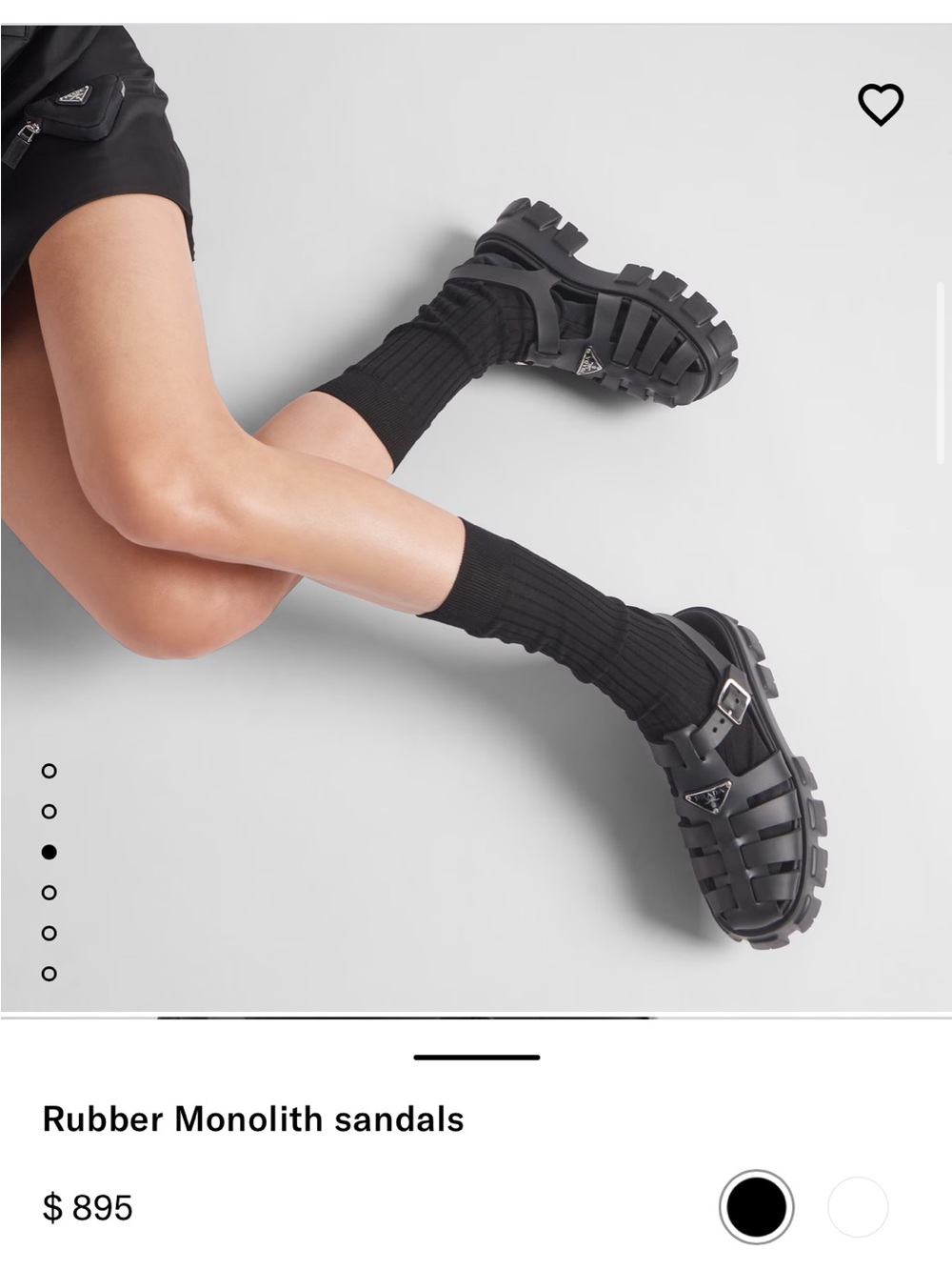 Prada Rubber Monolith Sandal - Picture 2 of 14
